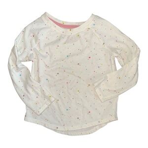 Like New Cat & Jack Off-White, Colorful Dot & Star Print Long Sleeve T-Shirt, 4T
